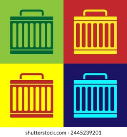 Pop art Car radiator cooling system icon isolated on color background.  Vector