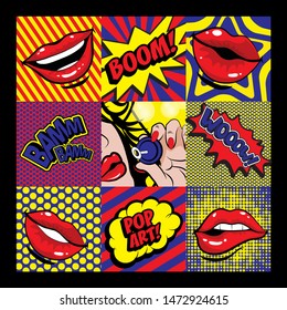 Pop art Card Vector Illustration