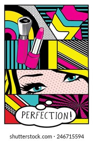 Pop art Card Vector Illustration