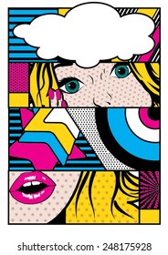 Ilustración de vectores de tarjetas de arte pop