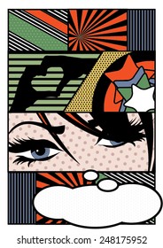 Pop art Card Vector Illustration