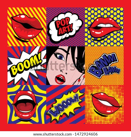 Pop art Card Vector Illustration