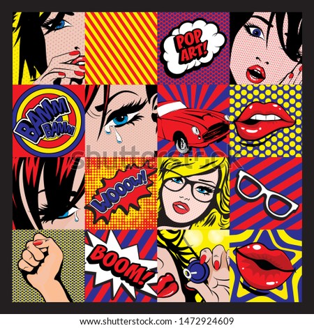 Pop art Card Vector Illustration