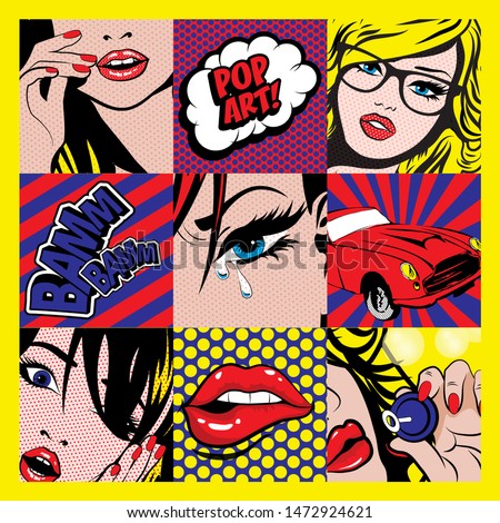 Pop art Card Vector Illustration