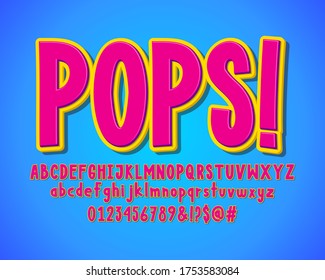 Pop art cartoon alphabet design