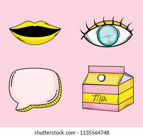 Pop art cartoons collection