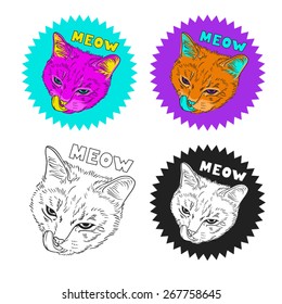 Pop art cat. Vector illustration