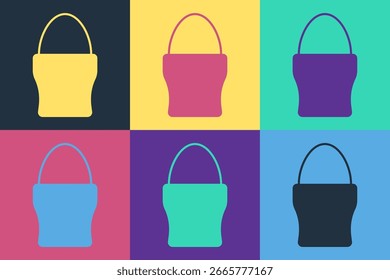 Pop art Chicken egg on a stand icon isolated on color background.  Vector