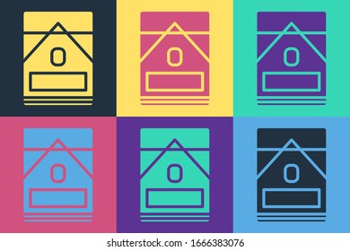 Pop art Cigarettes pack box icon isolated on color background. Cigarettes pack.  Vector Illustration