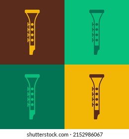 Pop art Clarinet icon isolated on color background. Musical instrument.  Vector