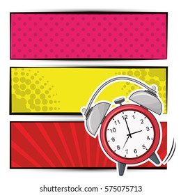 pop art clock ring banner design