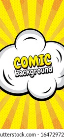 pop art cloud bubble. Funny speech bubble. Trendy Colorful retro vintage background in pop art retro comic style. Illustration easy editable