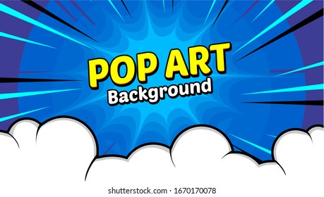 burbuja de arte pop. Burbuja del habla divertida. Fondo retro moderno de estilo retro en estilo pop art retro. Ilustración fácil de editar 