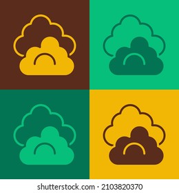 Pop art Cloud icon isolated on color background.  Vector