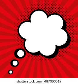 pop art cloud speak red background design