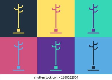 Pop Art Coat Stand Icon Isolated On Color Background.  Vector Illustration