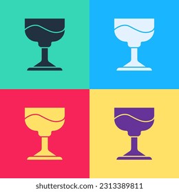Pop art Cocktail icon isolated on color background.  Vector