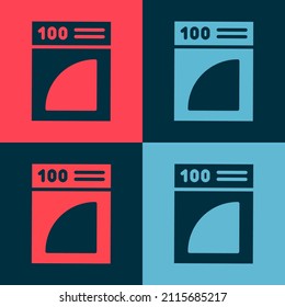 Pop-Art Kaffeepapierfilter Symbol einzeln auf Farbhintergrund.  Vektorgrafik