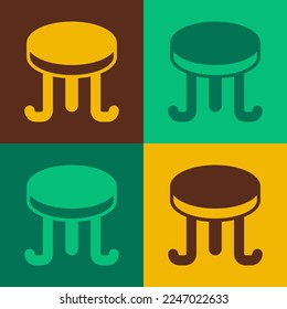 Pop art Coffee table icon isolated on color background. Street cafe.  Vector