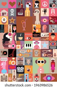 Pop Art Collage vector illustration