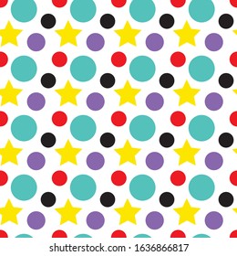 A pop art colored simple shape pattern background image.