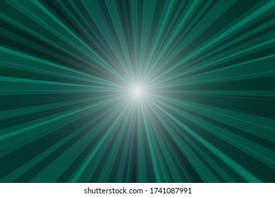 Pop art colorful comics book magazine cover. Striped green background. Cartoon funny retro pattern strip mock up. Vector halftone illustration. 90-s style. Sunburst, starburst shape.
