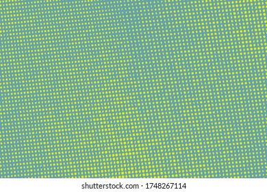 Pop art colorful comics book magazine cover. Polka dots yellow and blue background. Cartoon funny retro pattern. Vector halftone illustration. 90-s style. Template design for poster, card, flyer.
