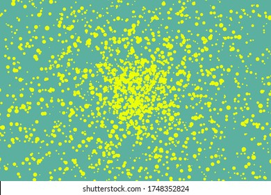 Pop art colorful comics book magazine cover. Polka dots yellow and blue background. Cartoon funny retro pattern. Vector halftone illustration. 90-s style. Template design for poster, card, flyer.