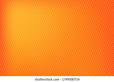 Pop art colorful comics book magazine cover. Polka dots orange and yellow background. Cartoon funny retro pattern. Vector halftone illustration. 90-s style. Template design for poster, card, flyer.