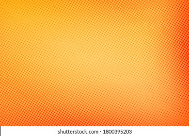 Pop art colorful comics book magazine cover. Polka dots orange and yellow background. Cartoon funny retro pattern. Vector halftone illustration. Template design for poster, card, flyer.