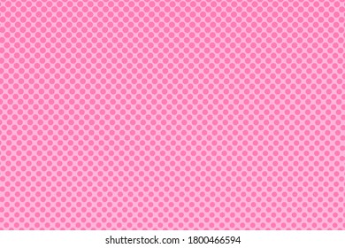 Pop Art Colorful Comics Book Magazine Cover. Polka Dots Pink Background. Cartoon Funny Retro Pattern. Vector Halftone Illustration. Template Design For Poster, Card, Flyer.