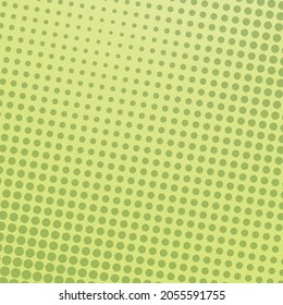Pop art colorful comics book magazine cover. Polka dots green background. Cartoon funny dotted retro pattern. Vector halftone illustration. Template design for poster, card, flyer.
