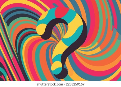 pop art colorful large question mark 