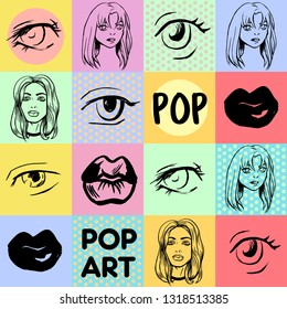 Pop art colorful retro pattern