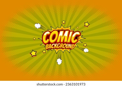 pop art comic background with bang cartoon elemnt on yellow orange