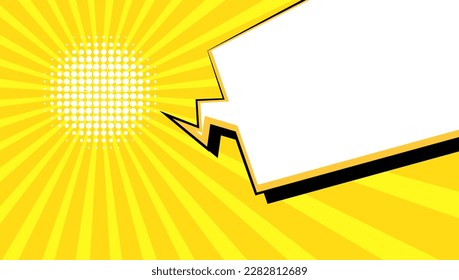 El fondo del cómic del arte pop con burbujas de voz en blanco. Vector de caricaturas Ilustración en amarillo