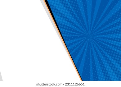 Pop art comic background with Blank Space. Cartoon Vector Illustration on blue