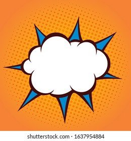 Pop art comic background. Cartoon vector background. Vector comic book style background. Abstract orange comic background with bubble text.