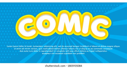 Pop art comic background. Cartoon Vector Illustration on blue