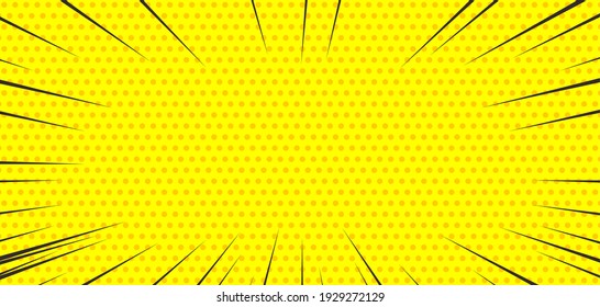 Pop art comic background. Cartoon Vector Illustration on dotted yellow