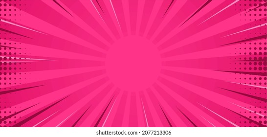 Pop art comic background. Cartoon Vector Illustration on Pink