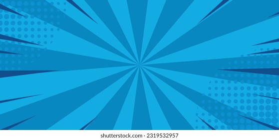 Pop art comic background. Cartoon Blue Illustration Vector
