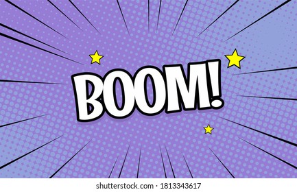 Pop art comic background with cloud and star. Cartoon Vector Illustration 