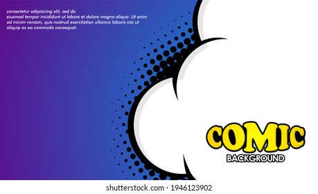 El fondo del cómic del arte pop con la nube y la estrella. Ilustración del vector de dibujos animados en azul