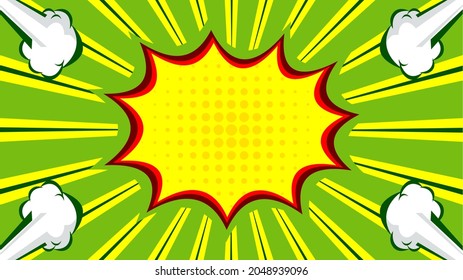 Pop art comic background with cloud. Cartoon Vector Illustration 