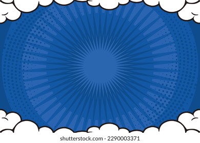 Pop art comic background with cloud and star. Cartoon Vector Illustration on blue. wallpaper vector. eps version 10