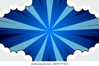 Pop art comic background with cloud. Cartoon Vector Illustration