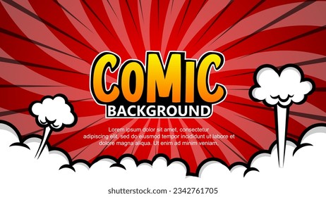 
Pop art comic background with clouds. Cartoon Vector Illustration eps 10.