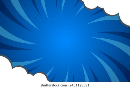 Pop art comic background with clouds. Cartoon Vector Illustration