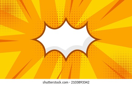Pop art comic background with explosions. Cartoon Yellow Illustration Vector